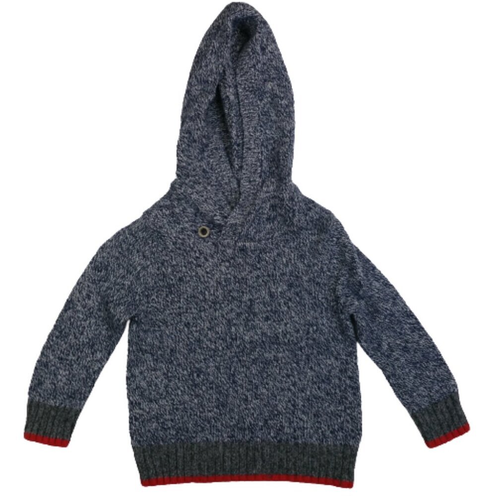 GAP Blue Marbled Hooded Wool Blend Sweater Boys Size 18-24M